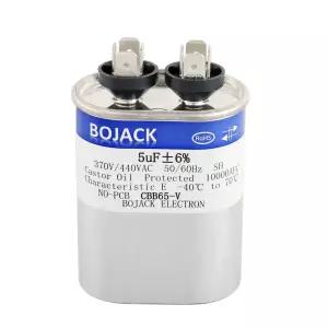 BOJACK 5 uF 6 MFD 370V/440V CBB65 AC 모터 런 또는 팬 스타트 및 냉각 열 펌프 에어컨용 타원형 커패시터