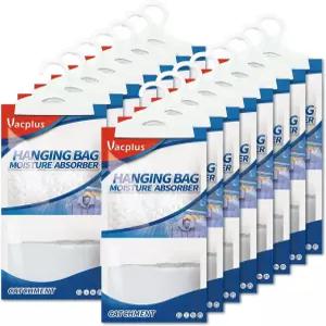 Vacplus 수분 흡수제 패킷 무향 5팩 습도 건조제 걸이식 옷장 제습기 가방 욕실용 냄새 제거기 9.8OZ