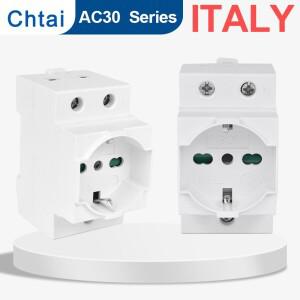 이탈리아 AC30 전원 35mm Din 레일 모듈러 소켓 e 10A 16A 250V 산업용 배전함 어댑터 IT 커넥터 CE