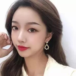 [룽스_62]오벌 실반지 큐빅 데일리 귀걸이 이어링 실버925