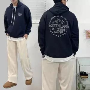 남자오버핏후드티 기모 겨울 데일리 로고 편한 학생 커플 후드
