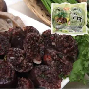 국산 돈육 부추 찰순대 1kg 500g x 2봉 당일 도축 신선한 원료 즉석 조리