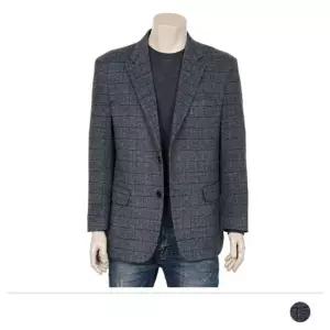 레오브 체크 콤비자켓