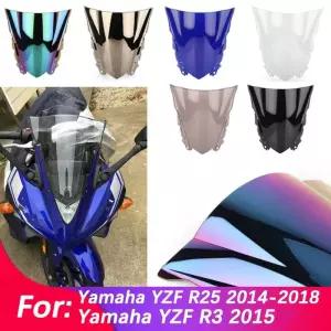 PCX윈드스크린 Yamaha YZF R25 R3 YZFR25 YZFR3 2013-2018 앞유리 더블 버블 윈드 스크린 오토바이 페어링
