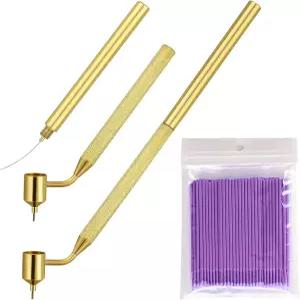 DUSCOKE 100PCS 0.5mm 터치업 페인트 브러시 파인 라인 유체 라이터 어플리케이터 펜 일회용 마이크로 락