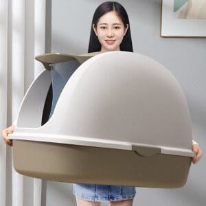 대형 고양이 화장실 초대형 대형고양이화장실 탈취대나무 탈취제 화이트 상자 모래매트 청소형