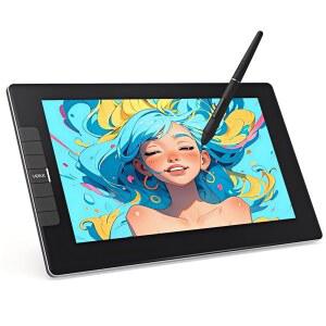 VEIKK 드로잉 태블릿 스크린 VK1200V2 11 레벨 SRGB 리눅스 6인치 단축키와 120 스타일러스 모니터 6개의 라미네이트 배터리 PC 윈도우용 8192 프리