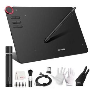 XPPEN DECO 03 무선 드로잉 태블릿 10 다이얼 11 레벨 배터리 HROMEBOOK IOS 6개의 8192 압력 손잡이 윈도우 그래픽 10 프리 창작 이상 작업 익스프레스