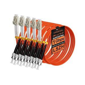 VANDESAIL 5팩 LC TO ST 멀티 섬유 트랜시버용 모드 케이블 듀플렉스 광섬유 패치 3피트 1M 점퍼 1M 62 MM OM1 125