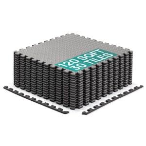 YES4ALL 24SQFT 120SQFT 퍼즐 운동 매트 EVA 타일 인터로킹 바닥 테두리 장비용 체육관용 포함