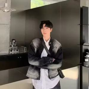 남친 데님 캐주얼 빈티지 트리밍 봄가을 코트 시크 청자켓 숏 퍼 자켓 admr3