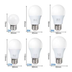 E27 LED 전구 램프, AC 220V, SMD2835, 3W, 6W, 9W, 12W, Lampada 거실, 가정 실내 봄빌라, 로트당 4 개