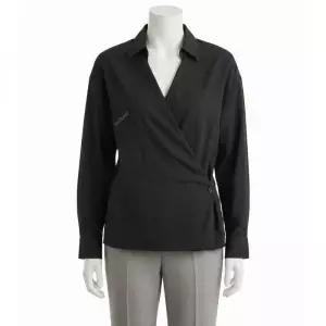 26SS STRAIGHT COLLAR TWISTED SHIRT (SH1141 LF1308 999) (스트레이트 칼라 트위스트 셔츠)