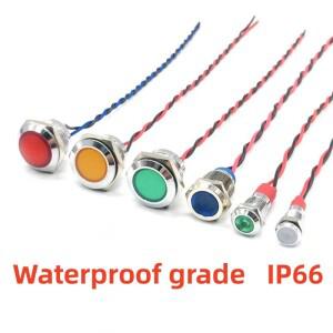 6/8/10/12/16/19/22MM LED 금속 표시 등 와이어 3V 5V6V12V 24V 220V 빨간색/노란색/파란색/녹색/흰색 방