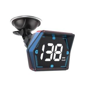 DYNO RACING GPS HUD 속도계 헤드업 나침반 디스플레이 전원 게이지 USB 포함 과속 디지털 회전식 알람 속도 흡착 홀더