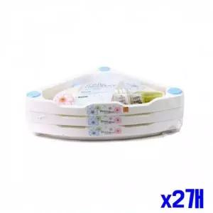 WL 화이트 코너선반 3단 36.5x26x56cm x2개 욕실정리대 WFLR0XN