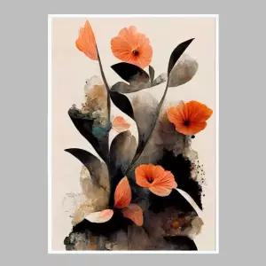 슬림 인테리어액자 Coral Flowers A2사이즈 그림액자 거실액자