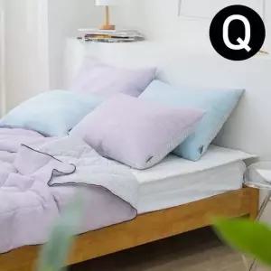 리플 순면 여름 이불 퀸Q 패드 화이트.이불 블루베리