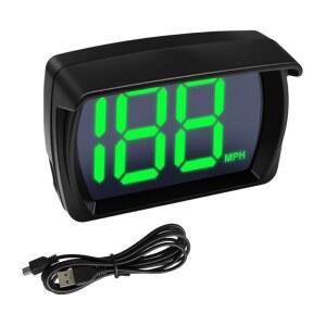 TUXIHAPP CAR HUD GPS 디지털 속도계 케이블 트럭 자동차 MP USB SUV 오토바이용 차량 골프 속도계 플레이 MPH LED 폰트 대형 범용 플러그 헤드업 디스플레이 카트