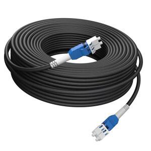 50M 164FT LC TO 외장 실외 모드 유니부트 FTTH 데이터 OS1 광섬유 섬유 케이블 코드 점퍼 싱글 듀플렉스 125 호환 패치 SMF 센터용 장거리 재킷 사용 블랙 OS2