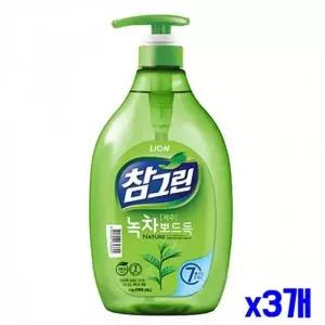 WL 뽀드득 참그린 녹차 1종 주방세제 1kg x3개 WFLR16X