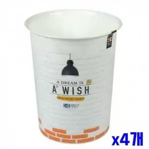 WL 오픈형 화이트 플라스틱 휴지통 8L x4개 WFLR0E8
