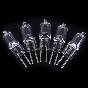 할로겐 라이트 따뜻한 전구 베이스 투명 삽입 크리스탈 램프, 35, 50W, 2900K G5.3, 24V 5 개/세트