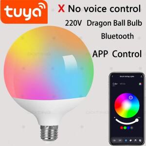 220V Tuya 블루투스 스마트 드래곤 볼 전구 Led 램프 E27 기본 RGBCW 라이프 APP 색상 변경 음악 동기화