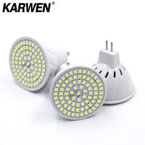 KARWEN MR16 GU10 E27 E14 Lampada LED 전구 220V Bombillas 램프 48 60 80 스포트라이트 2835 SMD 빛