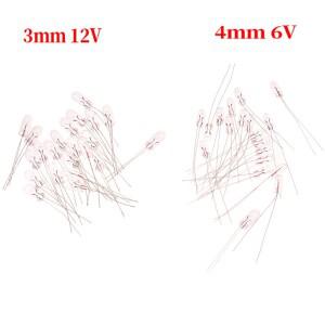 고품질 소형 3/4mm 6V 12V 램프 전구 에디슨 백열 필라멘트 쌀 20 개