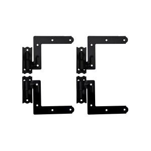 목재 프레임 및 벽돌용 QCAA 스틸 블라인드 셔터 힌지, 1-1/16인치, 파워 코팅 블랙, 4팩(2쌍), 대만산