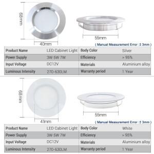 미니 통 LED 12V 초박형 3W 5W 7W 임베디드 소형 스포트라이트 천장 주방 욕실 거울 헤드 Spotligh 내장