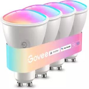 Govee GU0 스마트 전구 매터 RGBWW 알 어시스턴트 WiFi 및 블루투스 색상 변경 MR6 LED 64개의 다이내믹