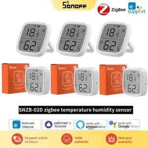 SONOFF SNZB 02D Zigbee 온도 습도 센서 SNZB-02D Ewelink Alexa Google 홈 어시스턴트를 통한 LCD 실시간
