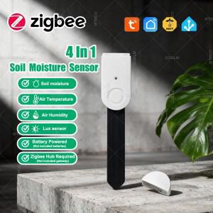 Zigbee 스마트 토양 테스터 조도 온도 습도 측정기 수분 센서 4 In 1 실시간 모니터Tuya APP Zigbee2MQTT용