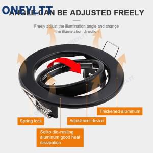 화이트/블랙 LED 스포트라이트 프레임 조정 가능한 통 홀더 MR16 GU10 전구 용 컷 아웃 70mm Recessed