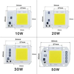 COB LED 램프 칩 AC 220V 전구 10W IP65 높은 전력 스마트 IC DIY 홍수 스포트라이트 야외