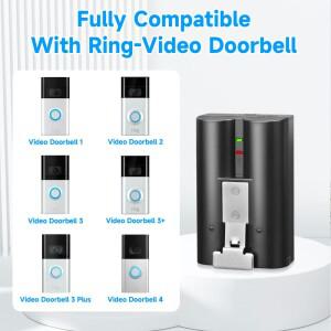 링비디오 초인종 V4 배터리 용 7000mAh 고용량 1/2/3/3 Plus와 호환되는 3.65V 리튬 이온