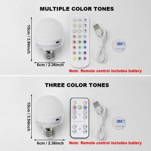 RGB LED 전구 USB 5V 충전 스마트 원격 제어 디밍 가능 침실 머리맡 거실 바 조명기구