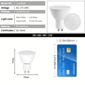 4PCS LED 스포트라이트 전구 GU10 AC220V 3W 6W 9W 12W 180 학위 빔 각도 높은 루멘 실내 에너지 절약 조
