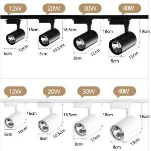트랙 조명 220V COB 세트 Led 레일 램프 스팟 12/20/30/40W 매장 홈 천장 고정 장치 상점