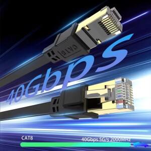 Cat 8 이더넷 케이블 LAN 네트워크 RJ45 고속 40Gbps 2000Mhz 26AWG 1m 2m 3m 5m 라우터 모뎀용
