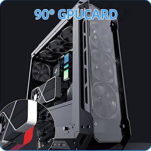 TEUCER PCI-E 4.0 X16 라이저 케이블 그래픽 카드 연장 코드 150mm/200mm 차폐 유연한 90° 장착 GPU
