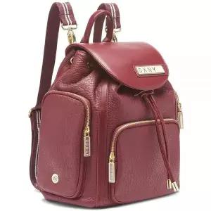 181203 DKNY 지퍼 파우치가 있는 소프트사이드 백백, 프림로즈, 35.6cm(14인치), 와인., 14인치, 부드러운
