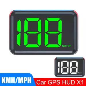 헤드업디스플레이 HUD GPS 속도계 KMH MPH 미터 X1 큰 글꼴 디지털 화이트 그린 빛 디스플레이 차량용 헤드
