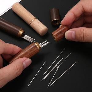 1/25/30Pcs 측면 구멍 블라인드 바느질 바늘 스테인레스 스틸 노인 손 핀 DIY 홈 SelfThreadingNeedle