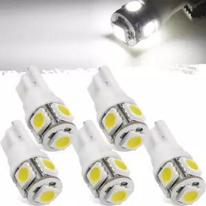 파츠삼 T10 LED 전구 5X 화이트 161 168 194 웨지 베이스 라이트 5-5050-SMD 캡 루프 러닝 마커 백업