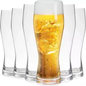 UMEIDE 20온스 필스너 맥주잔 세트 6개 클래식 대용량 스타일리시한 맥주 선물 및 머그잔