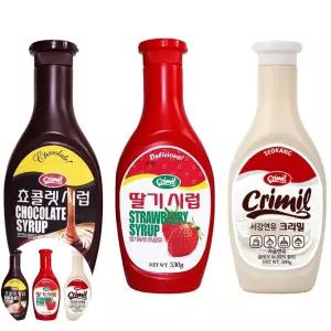 서강유업 서강 초코시럽 530g+딸기시럽 530g+연유 500g