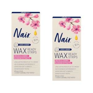 NAIR 헤어 리무버 왁스 레디 다리 바디 40개 2팩 스트립